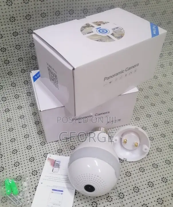New-V380 Bulb Panaroma Nanny Camera Two Way Audio