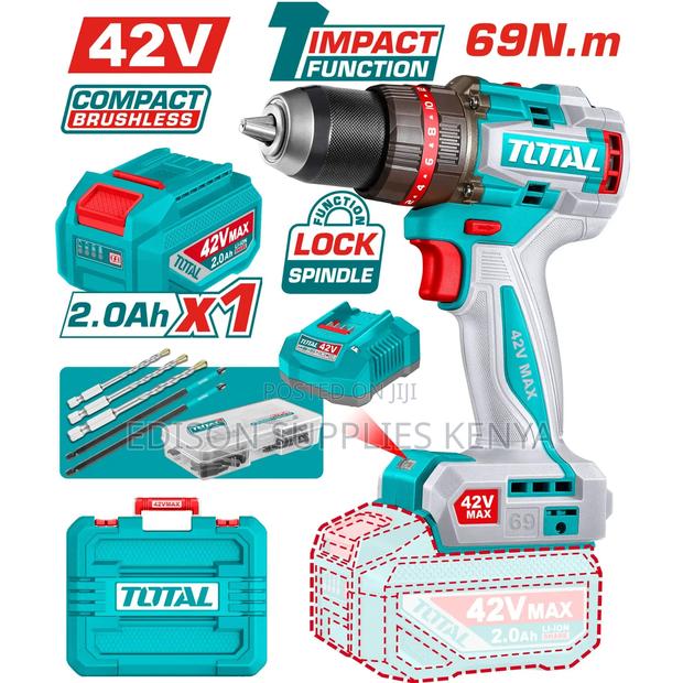 42v Cordless Drill Total Impact Drill 69n.M 2.0ah Battery - main view