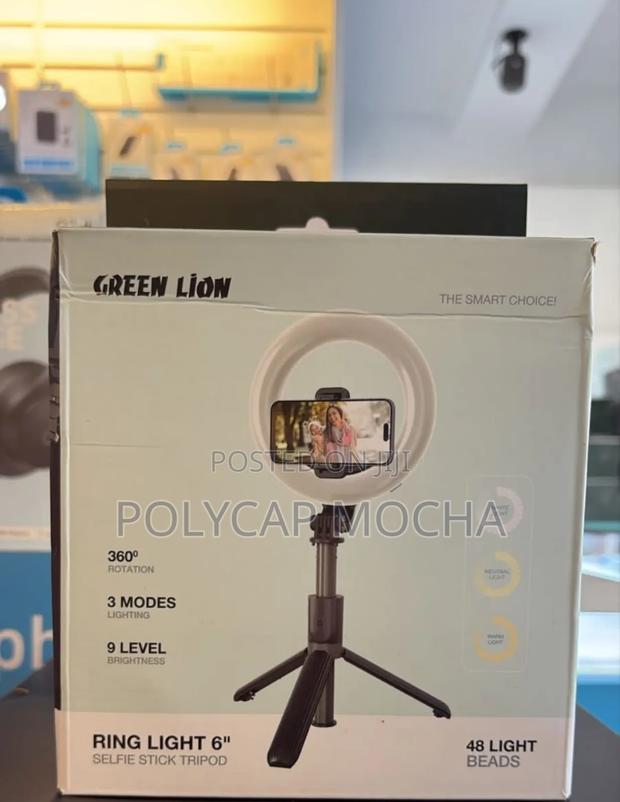 Green Lion Ring Light 6′′ Selfie Stick - main view