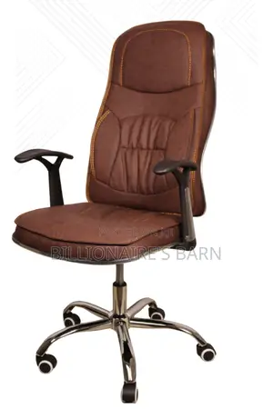 Office Chairs: Brown Ergonomic Leather Chair With Footrest