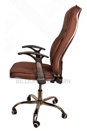 Office Chairs: Brown Ergonomic Leather Chair With Footrest