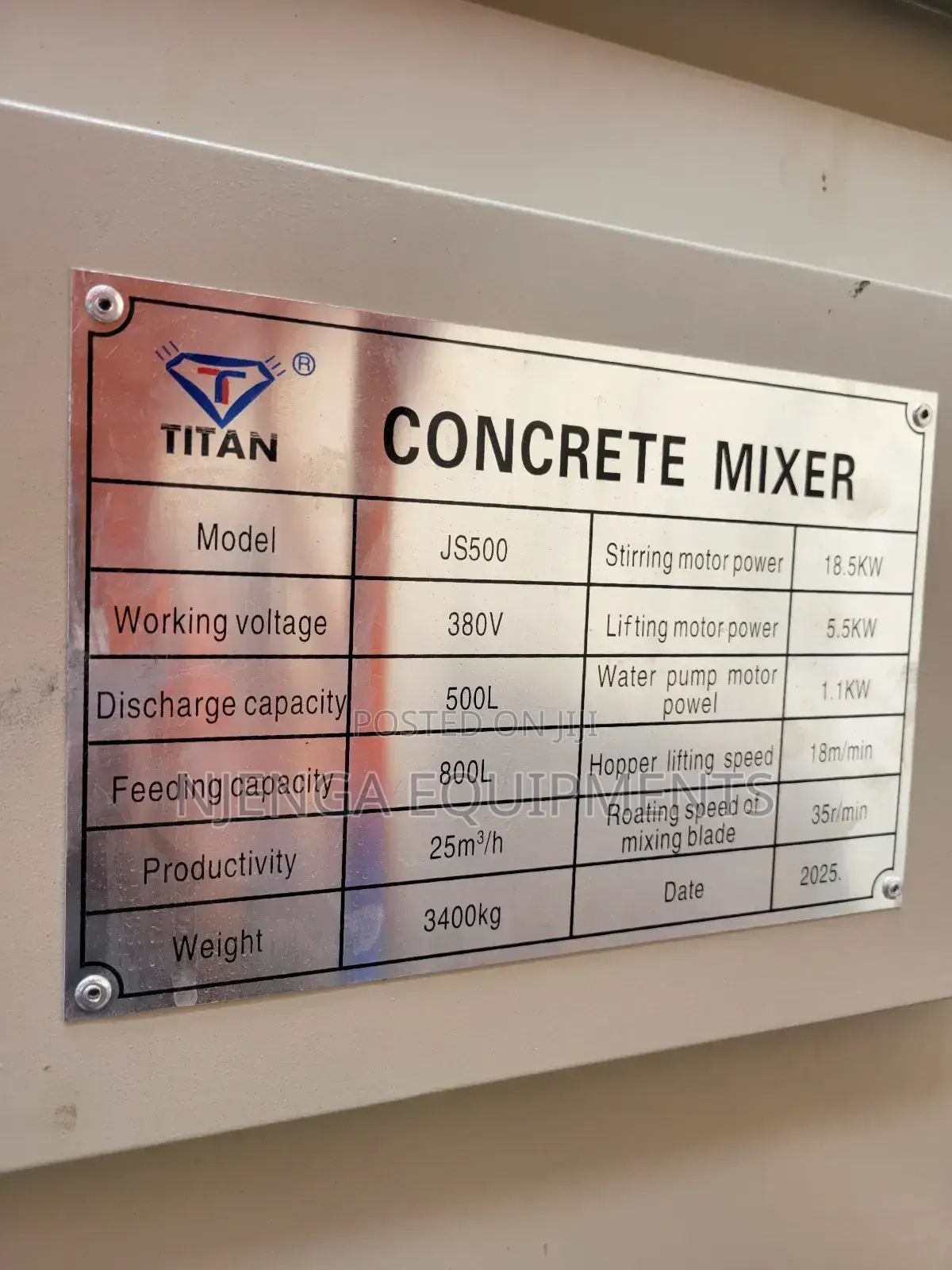 Industrial Concrete Mixer Js500