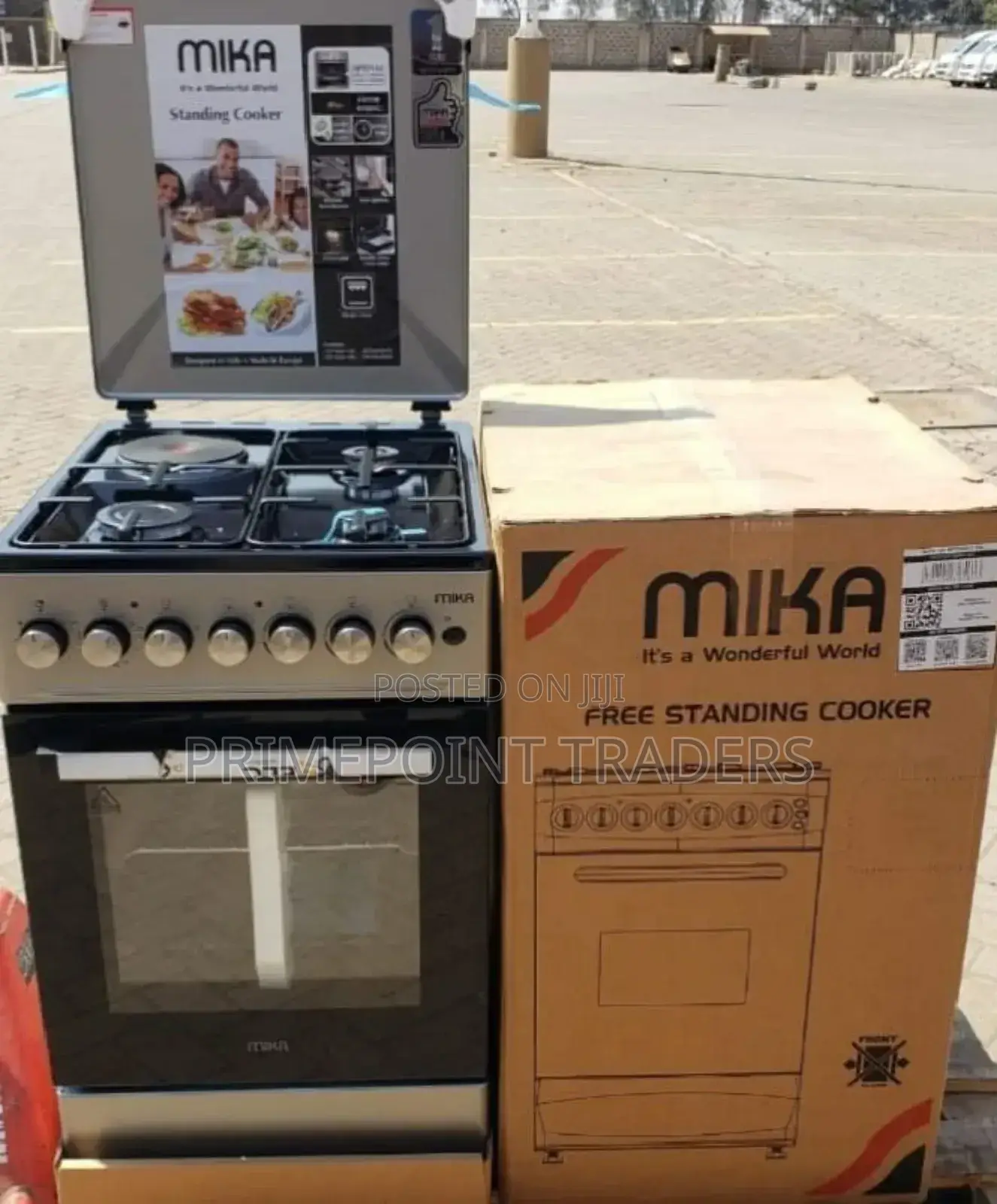Mika 50*60 Standing Cooker, 3 Gas Pool With Jet Burners° 