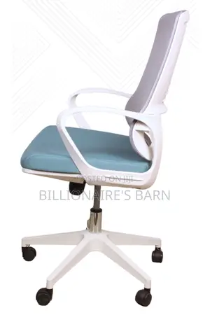 White Office Chair Back Mesh Arms Lumbar Support