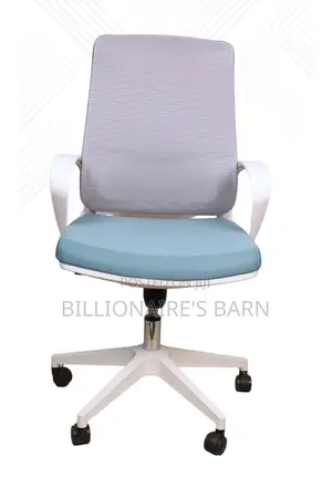 White Office Chair Back Mesh Arms Lumbar Support