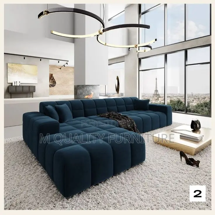 Navy Blue Modern Bubble Couch