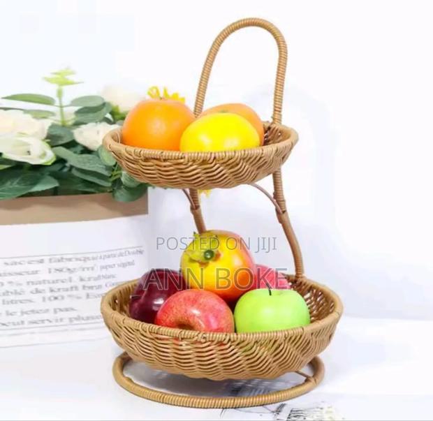*3 Tier Handmade Unique Rattan Fruit Rack * - thumbnail 3