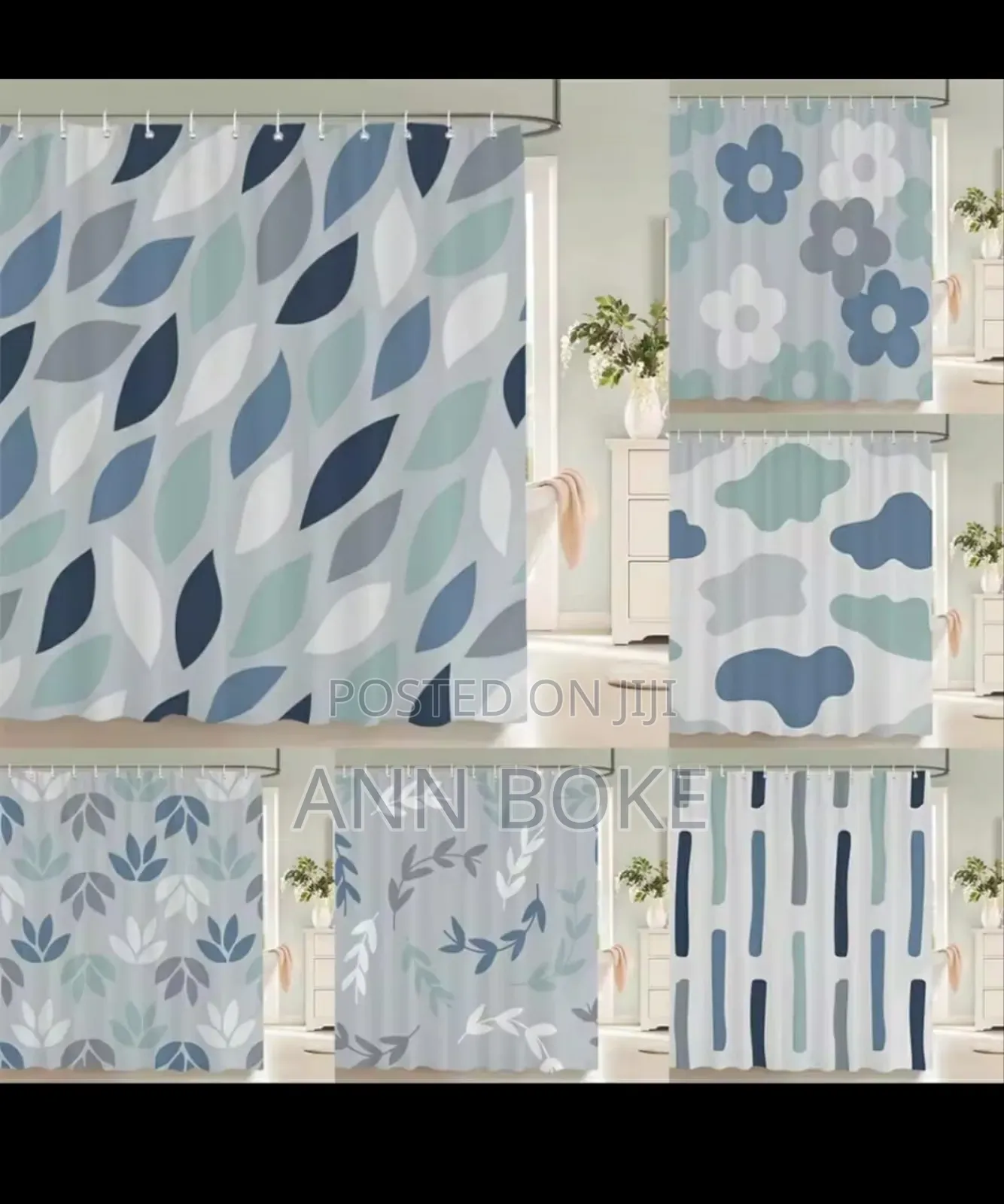 * Waterproof Fabric Printed Shower Curtains Now Available