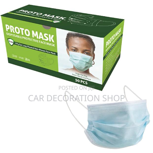 50pc Mask 3ply Ear Loop Pleated Non Woven Face Mask