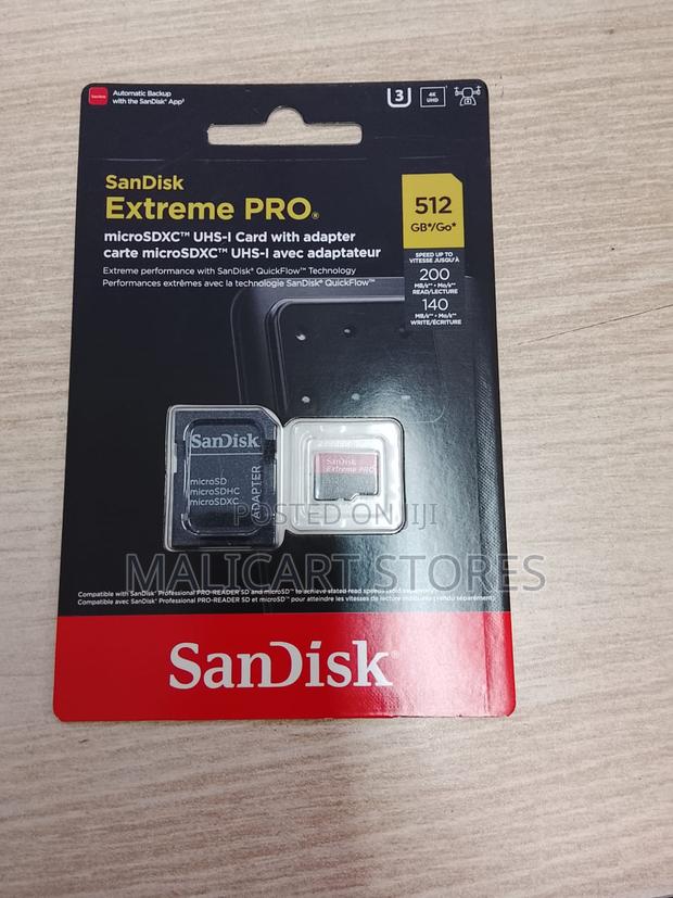 Sandisk Extreme Pro Microsdxc Card Adapter512gb 200 MBPS - main view