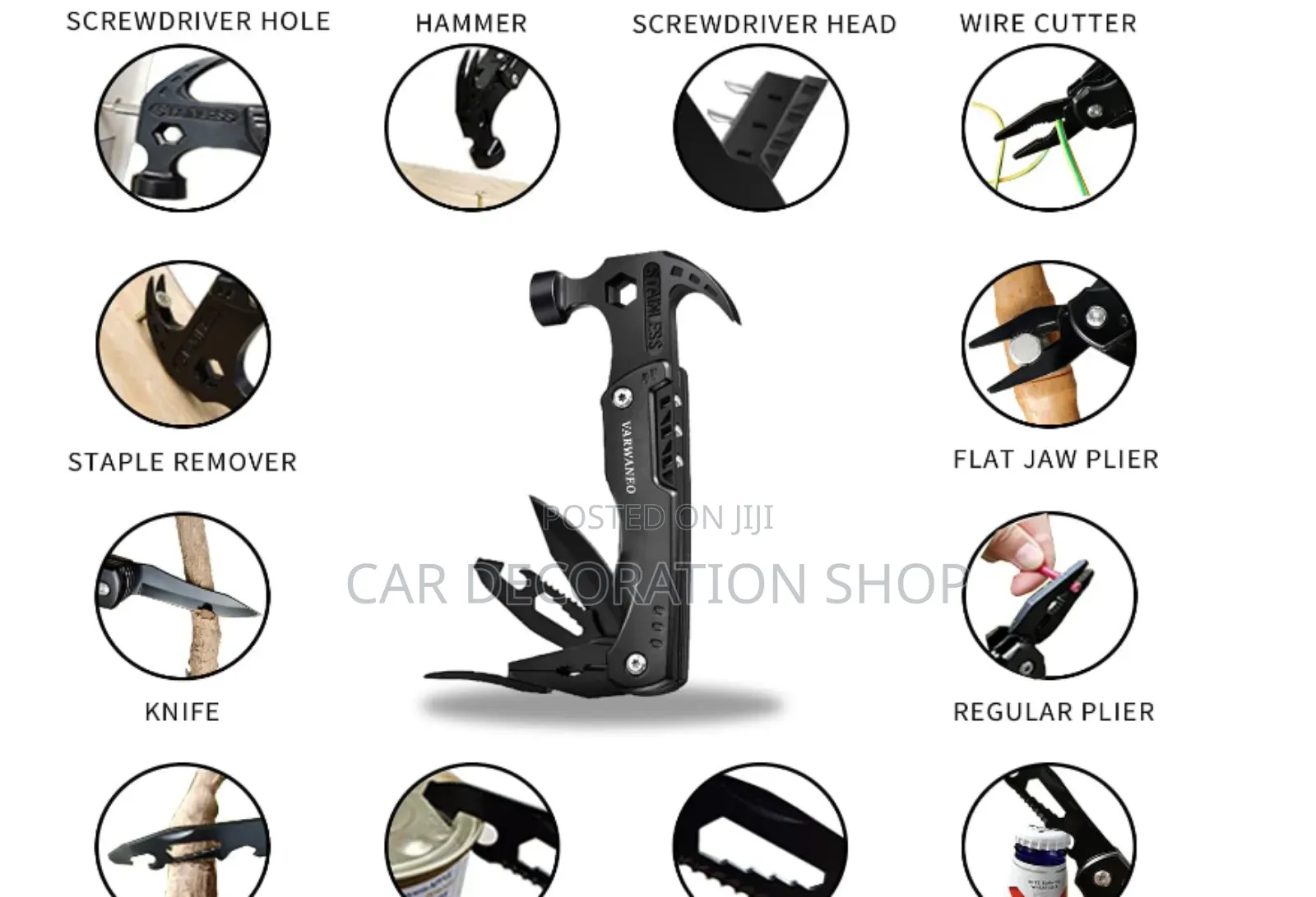 Multi Tool 16in1 Stainless Steel Camping Hammer