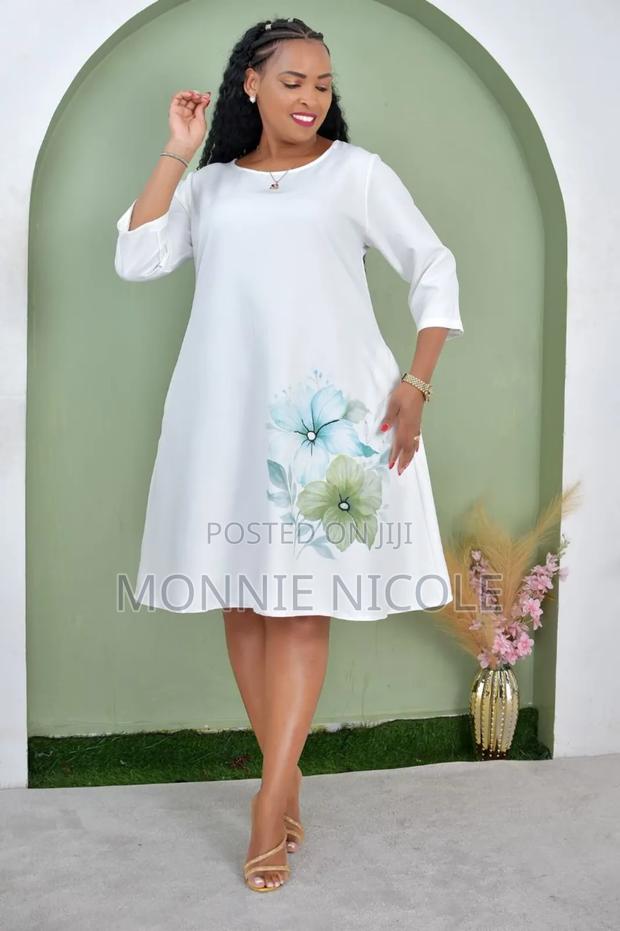 White Classy Shift Dress - thumbnail 2