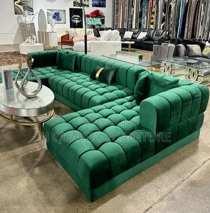 Green 9 Seater U Shaped Sofa