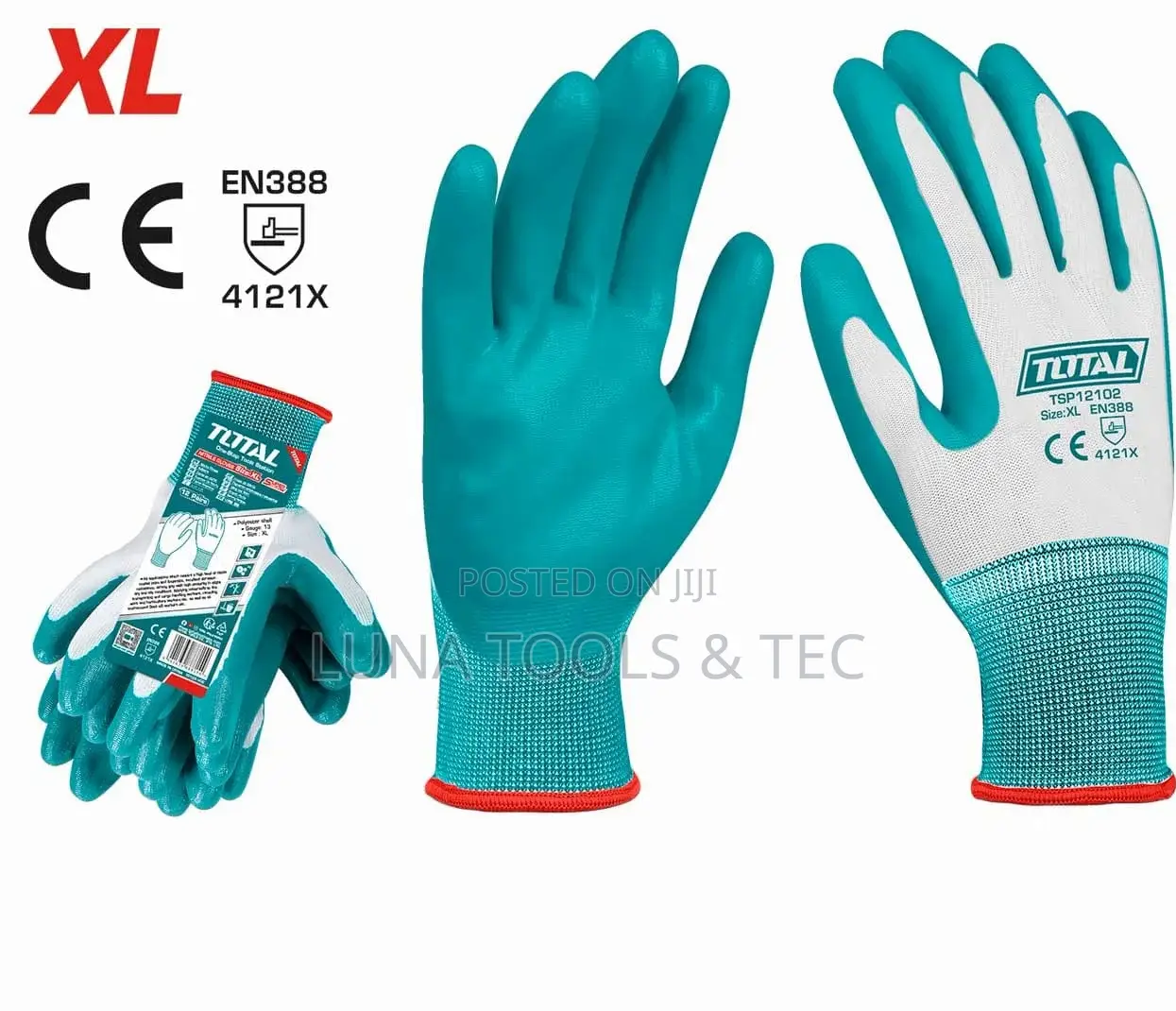 Total Nitrile Gloves Size:Xl 12 Pairs