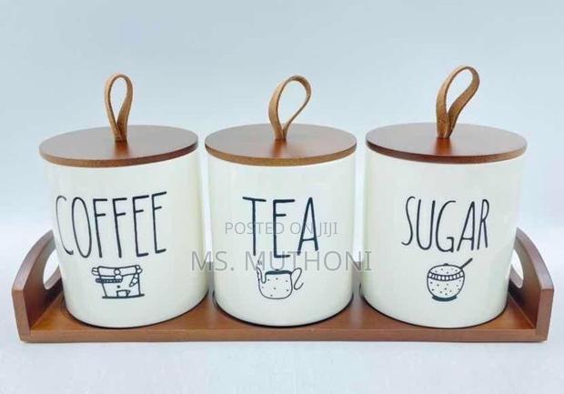 3 PCS Set Canisters With a Bamboo Tray - thumbnail 2