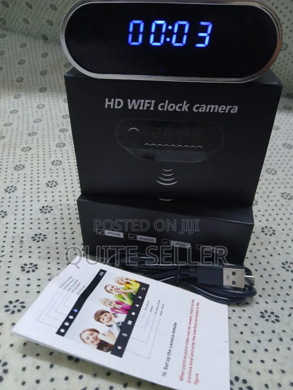 Nanny Wifi Clock Spy Hidden Clock CCTV Night Vision1080p