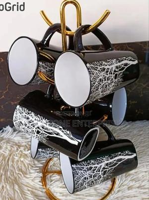 High Quality 6 PCS Black Ceramic Classy Tree Mugs - thumbnail 2