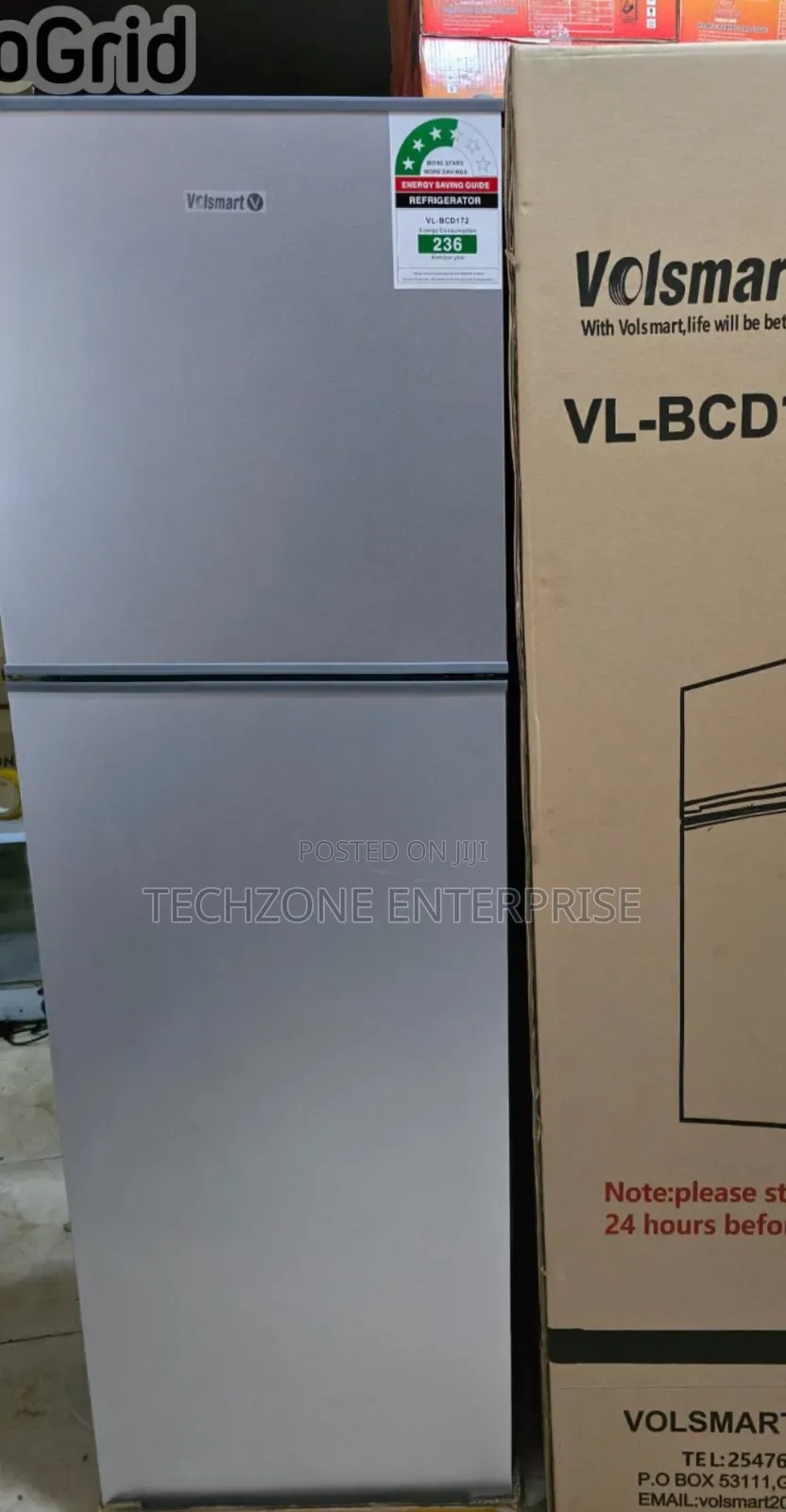 Volsmart 172l Silver Direct Cool Double Door Refrigerator 