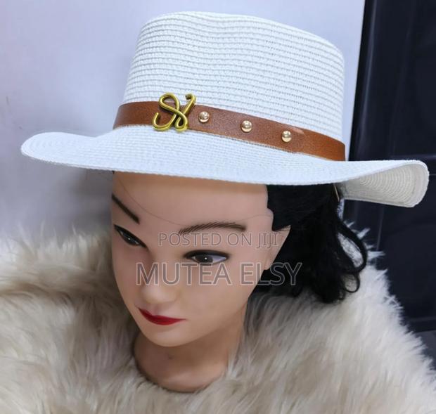 White,Off White,Cream Beige Ladies Wide Bleam Straw Hats - main view