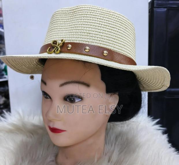 White,Off White,Cream Beige Ladies Wide Bleam Straw Hats - thumbnail 4