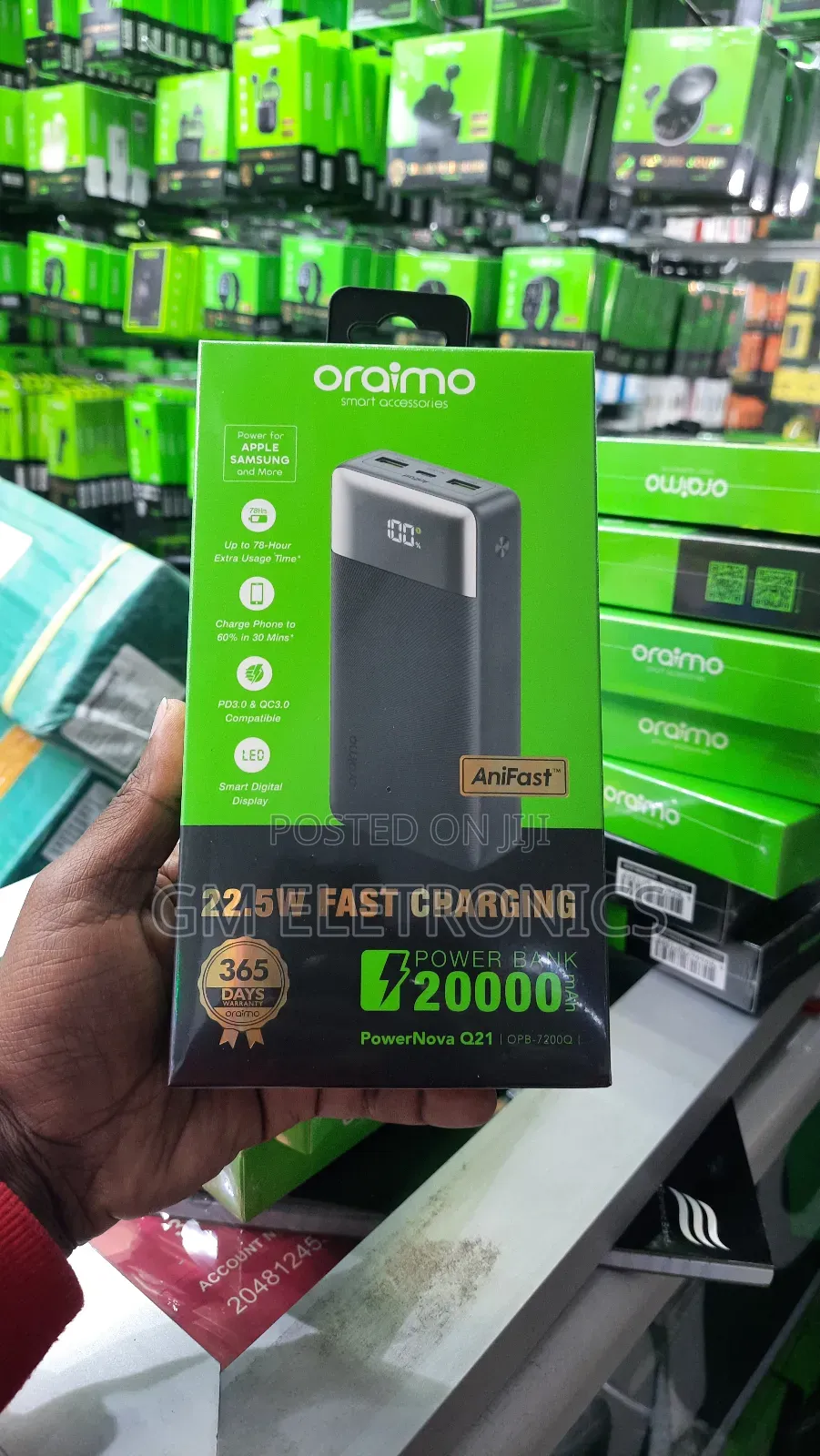 Oraimo Powernova Q21 20000mah 22.5w Powerbank.