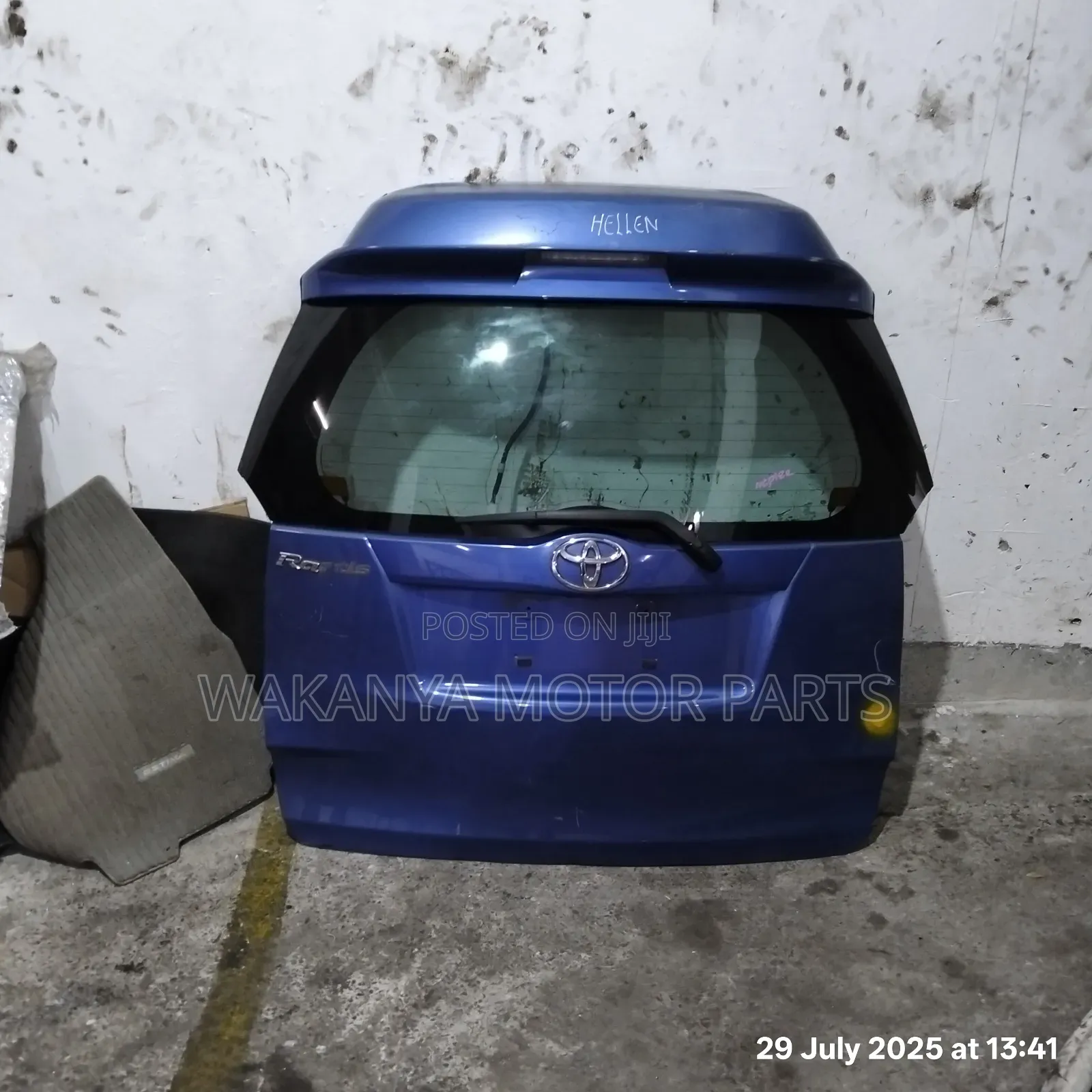 Toyota Ractis 2012/2014 Tailgate With High Roof, Ex Japan