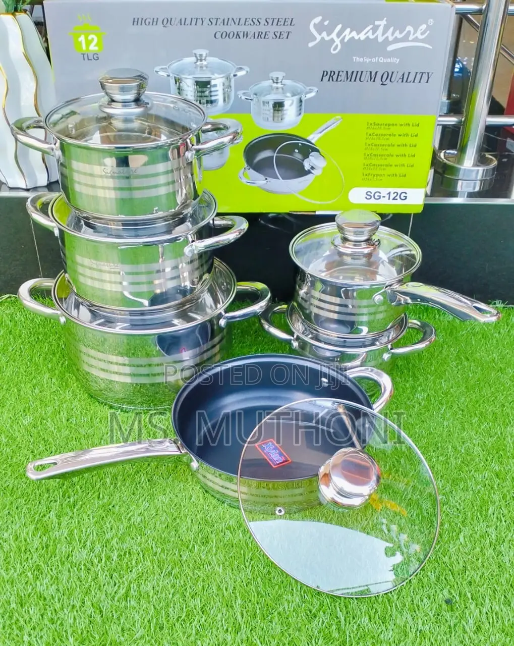 Heavy Duty 12pcs Stainless Steel Cookware Set*