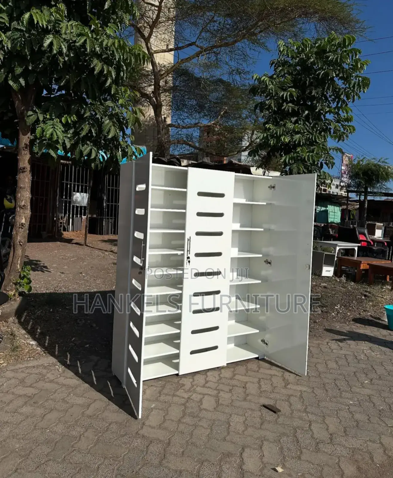 Modern White 3 Door Shoe Rack