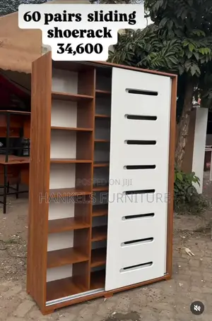 White Dark Walnut Modern Shoe Rack
