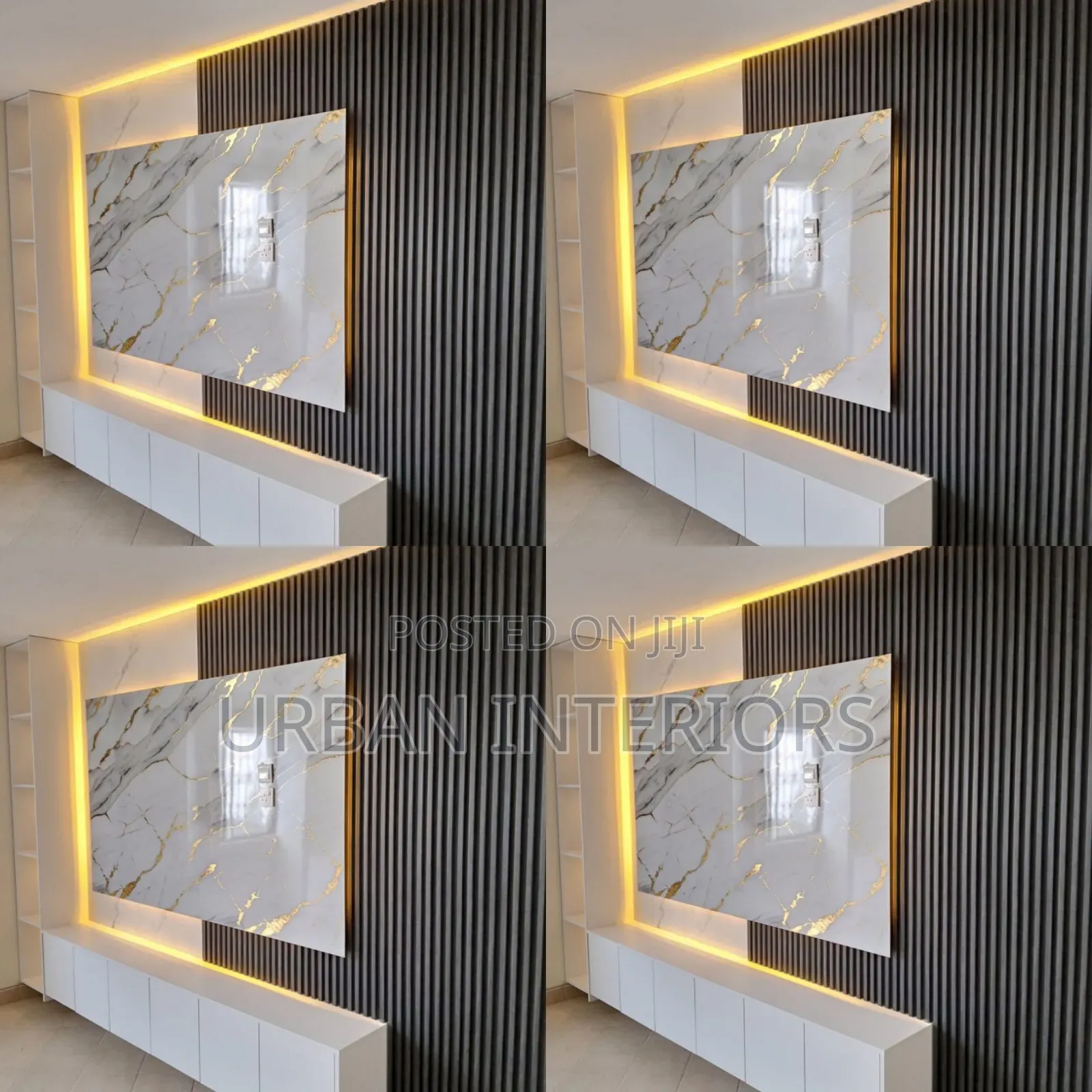 Tv Wall Makeover With Grey Fluted Panels