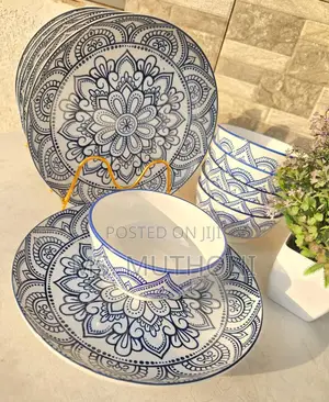 Blue Flowered 12pcs Dinner Set*