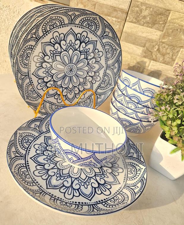 Blue Flowered 12pcs Dinner Set* - main view
