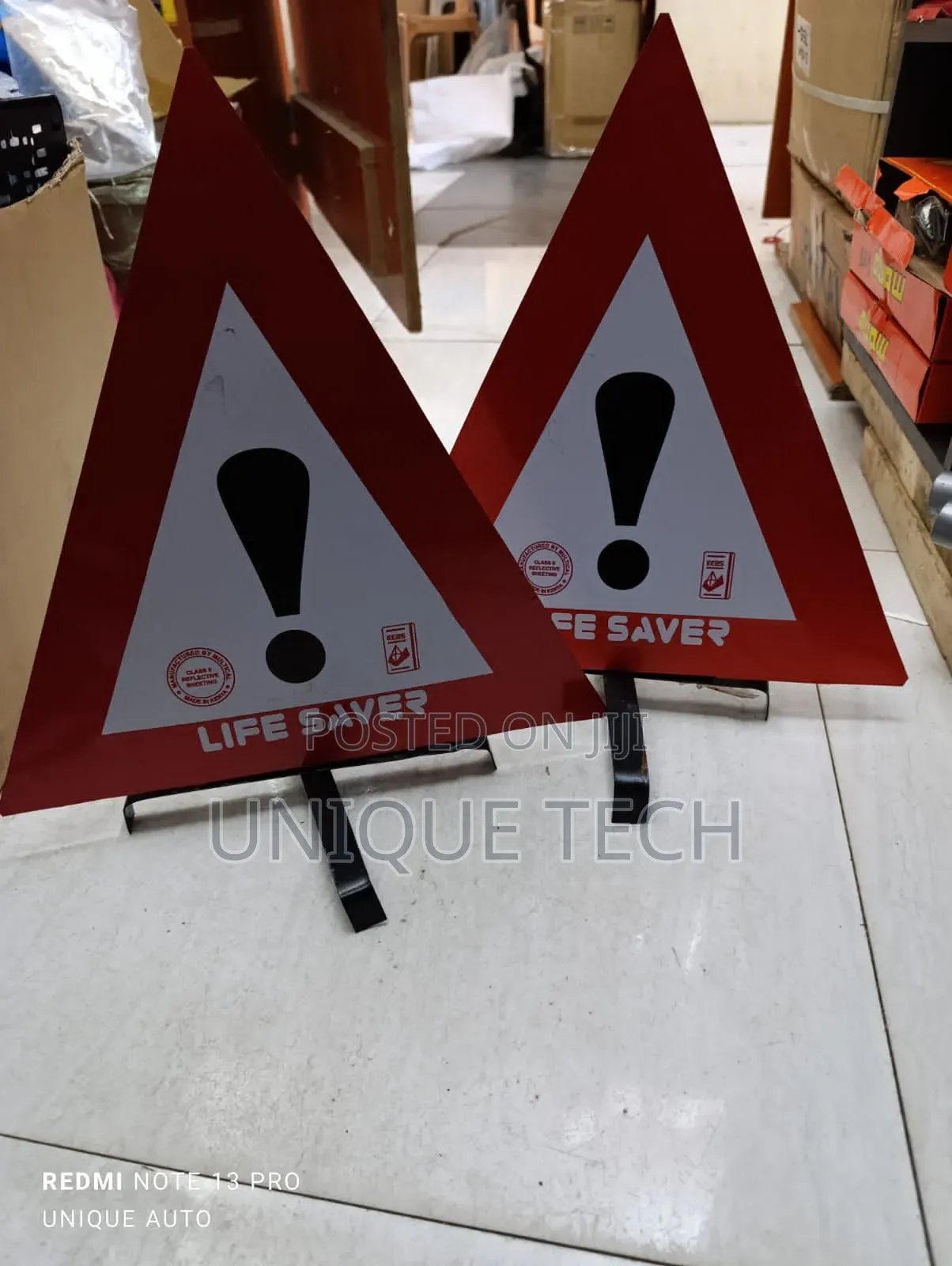 2pcs Metal Frame Road Safety Triangles For Car