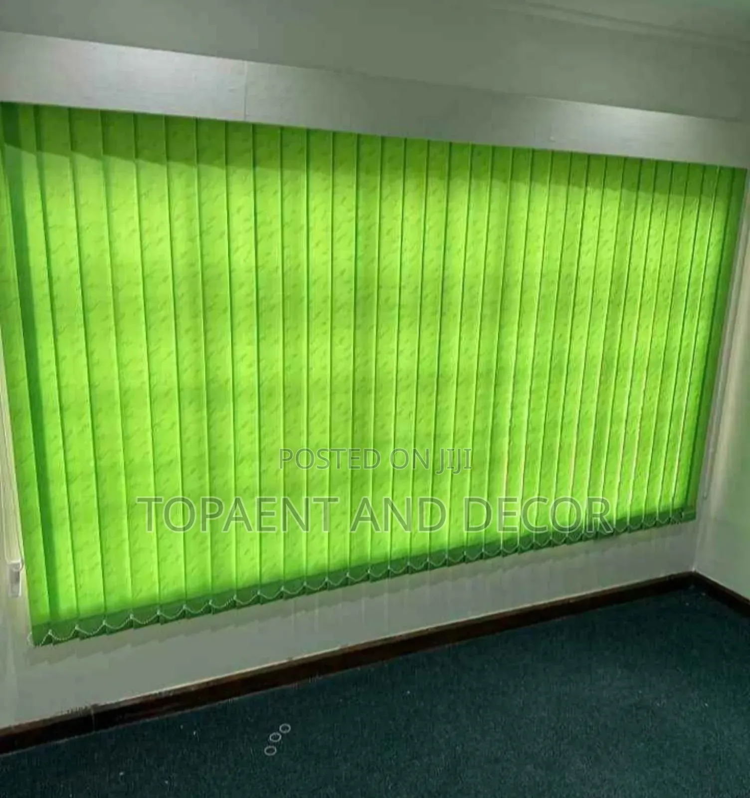 Stylish Large Size Window With Elegant Vertical Blinds