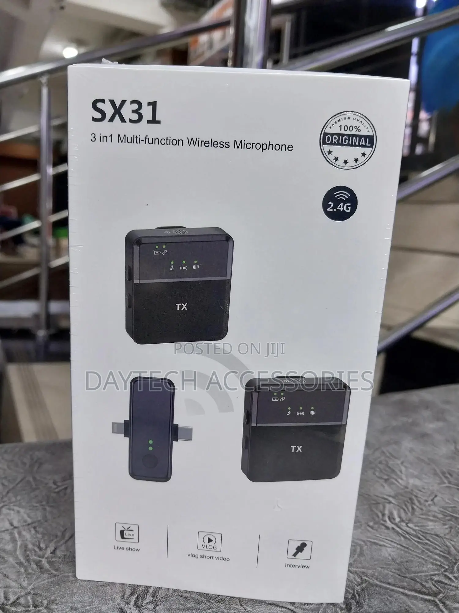 Sx31 Lavalier 2.4g Wireless Mic Dual Transmitter + Receiver