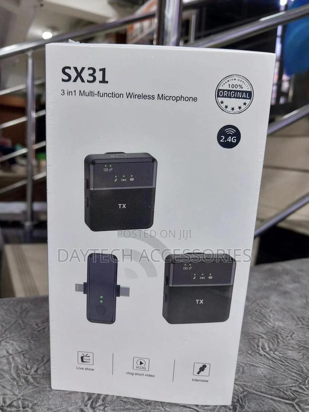 Sx31 Lavalier 2.4g Wireless Mic Dual Transmitter + Receiver