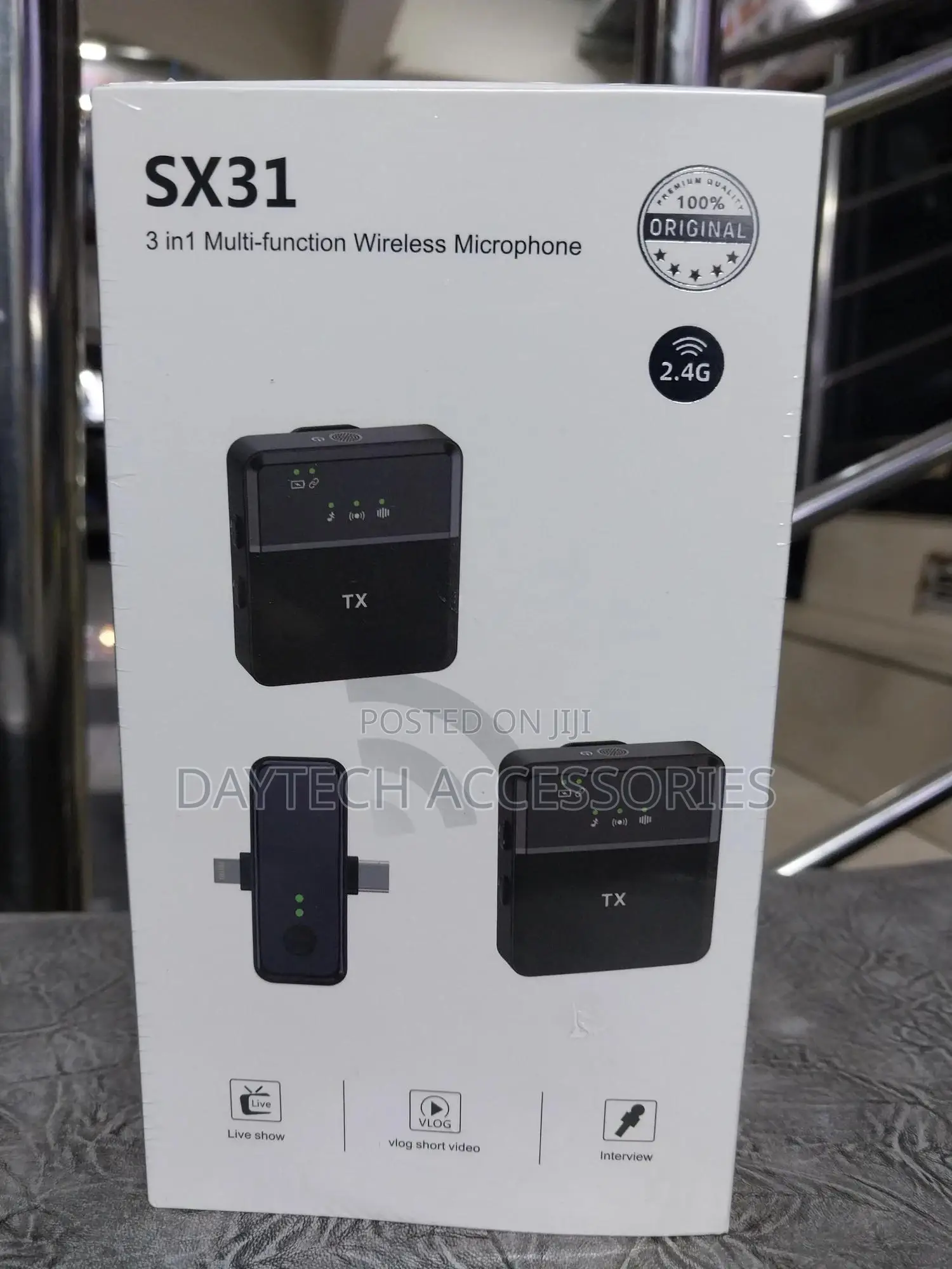 Sx31 Lavalier 2.4g Wireless Mic Dual Transmitter + Receiver