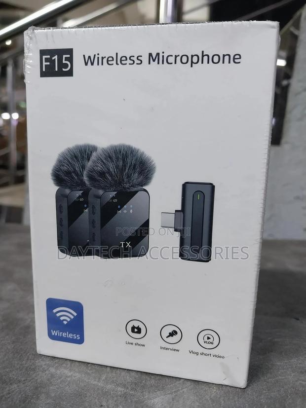 Portable F15 Dual Mic Wireless Lapel Microphone for Type C