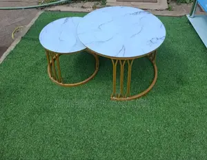 Marble Top Gold Base Stools
