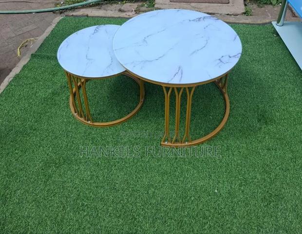 Marble Top Gold Base Stools - main view