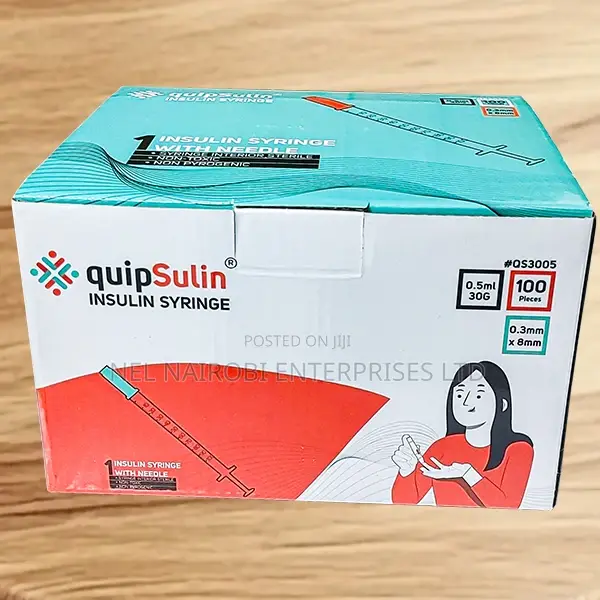 Quipsulin Insulin Syringe 0.5ml 30g (0.3mm X 8mm) (100s)