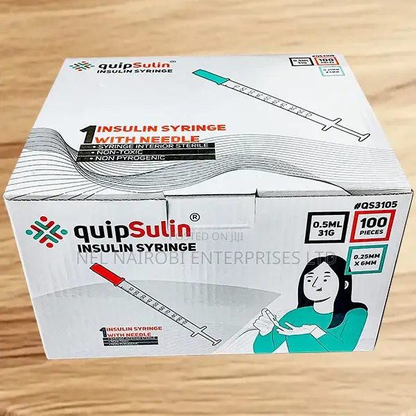 Quipsulin Insulin Syringe 0.5ml 31g (0.25mm X 6mm) (100s)