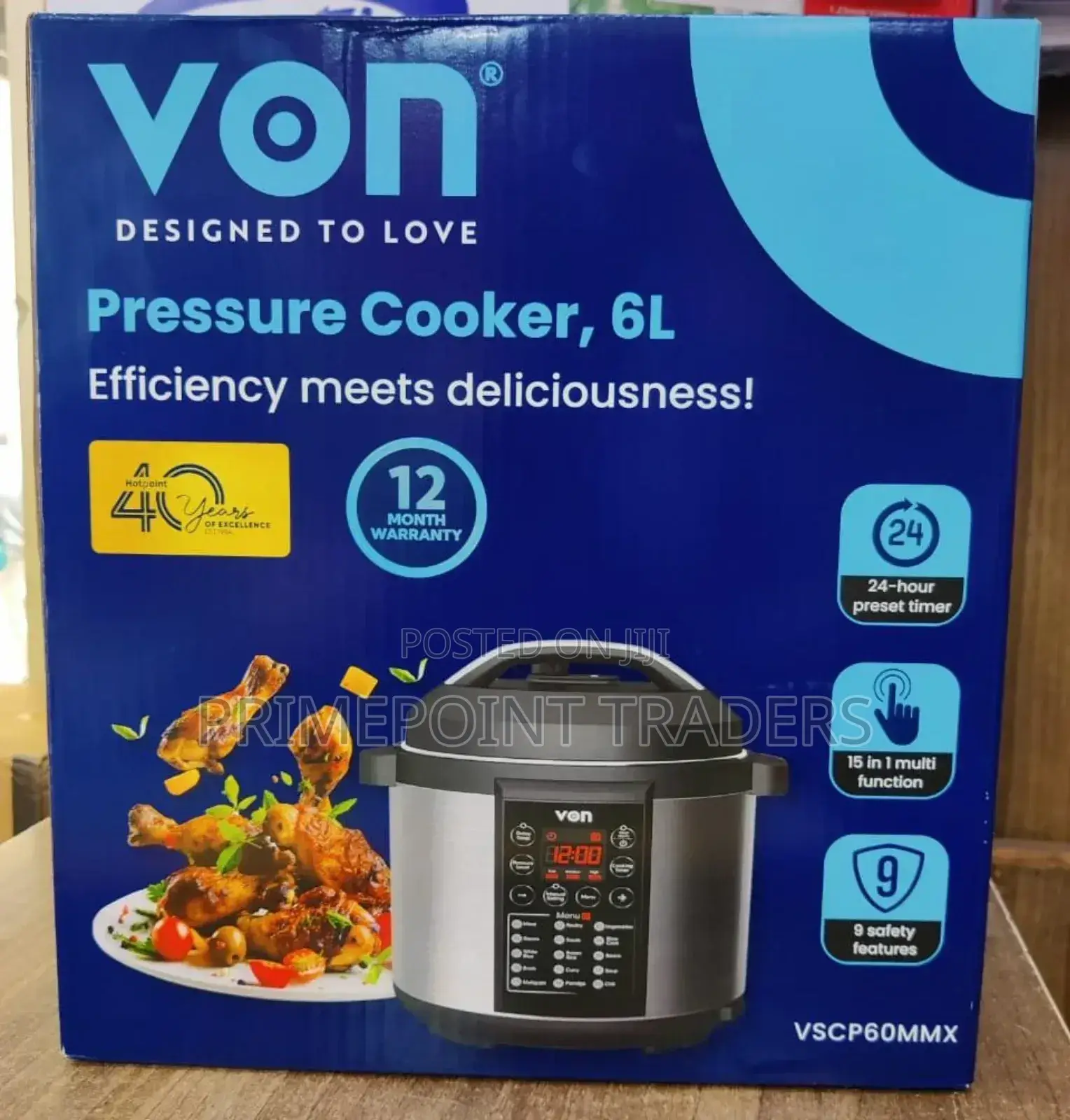 *Von Electric Pressure Cooker 6litres