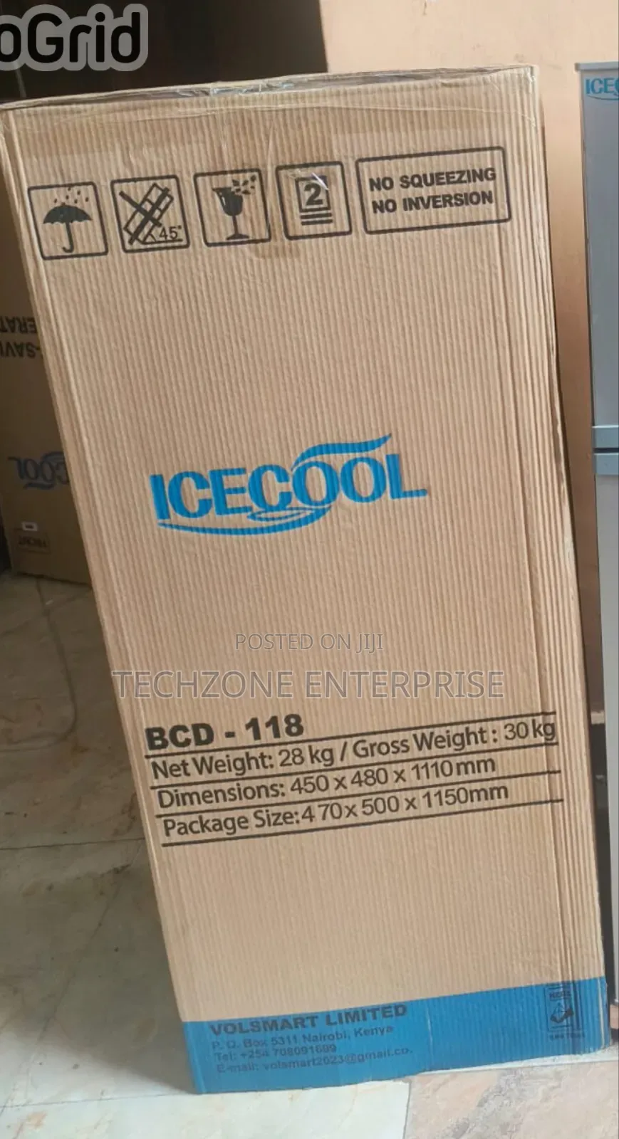 Ice Cool 118 Liters BCD-118 Double Door Fridge - Silver