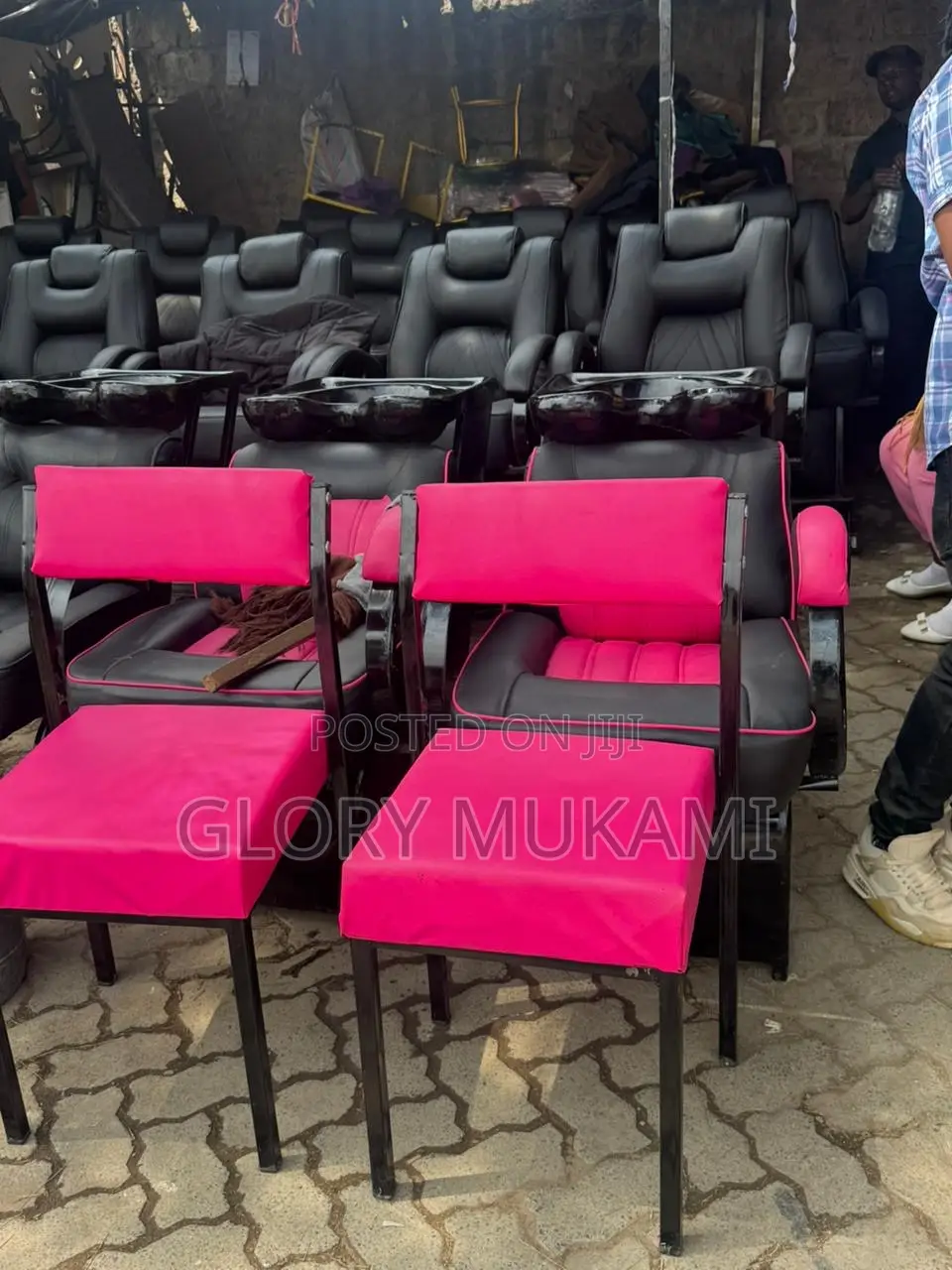 2 Pink Styling Chairs