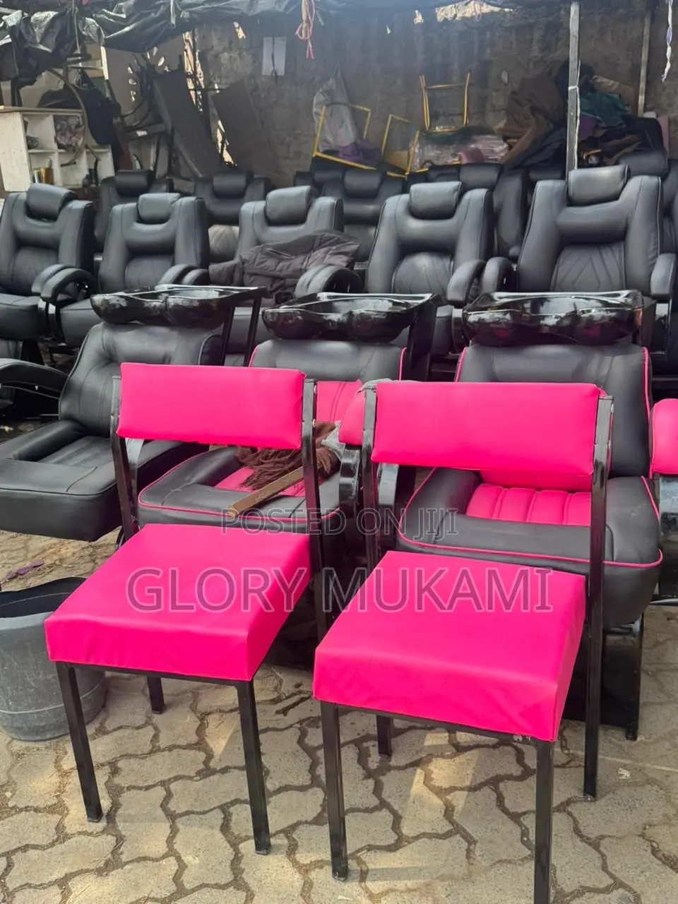2 Pink Styling Chairs