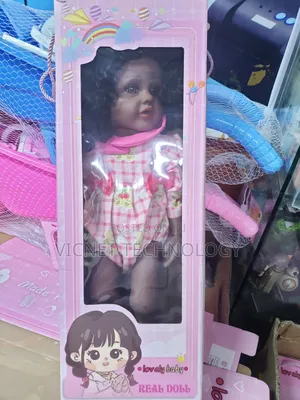 Lovely Baby Girls Doll With Hair and Pink Clothes