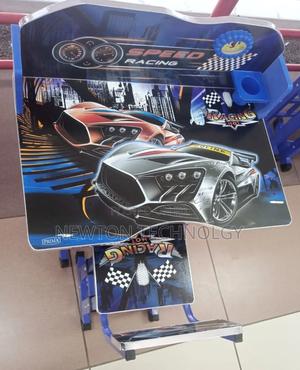 Blue Executive Racing Car Adjustable Kids Study Table Desk - main view