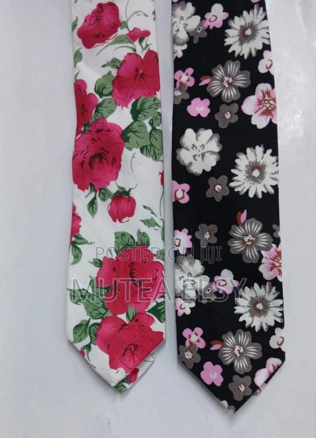 Navyblue, Black White New Arrivals Floral Single Ties