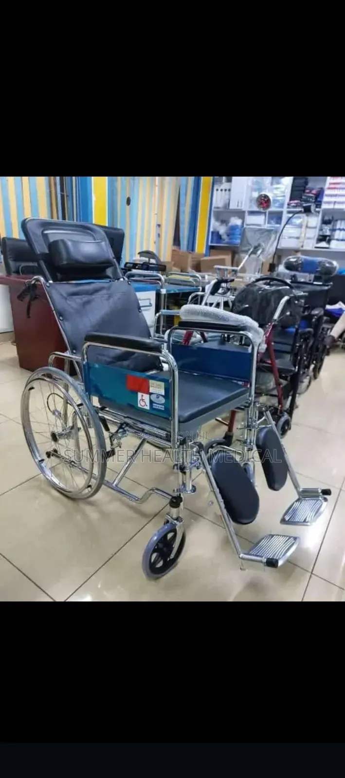 Heavy Duty Reclining Wheelchair With Commode Attachment